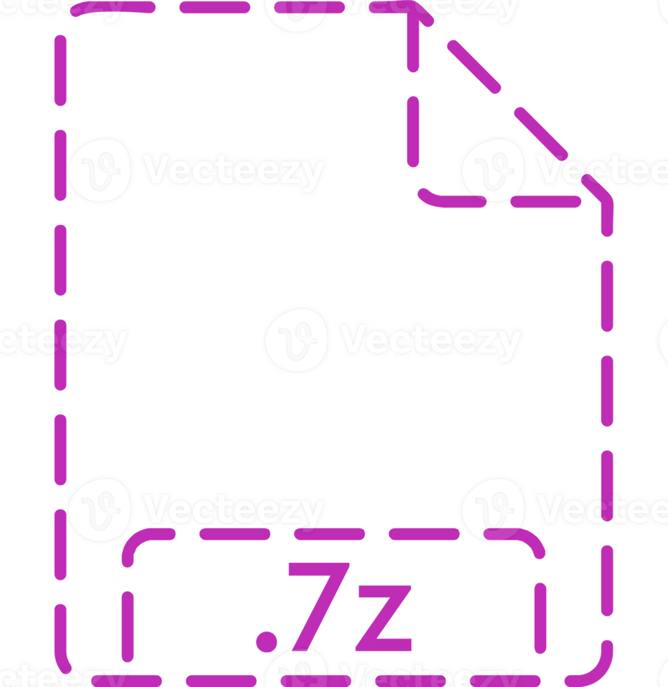7z File Icon Magenta Dashed Rounded Outline png
