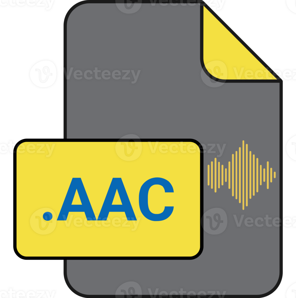 Aac File Extension Icon Fill Crisp Corners With Symbol png