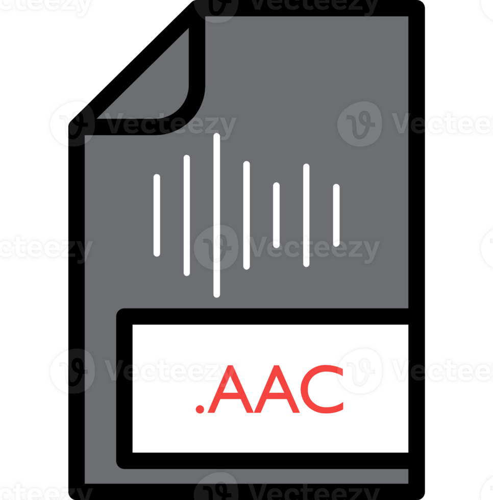 Aac File Format Icon Rounded Dashed Outline png