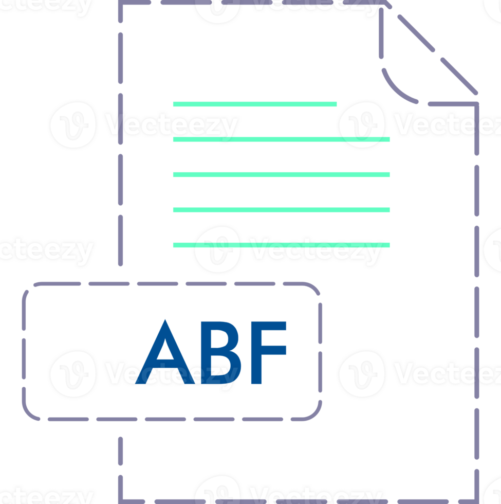 Abf File Format Icon Rounded Dashed Outline png