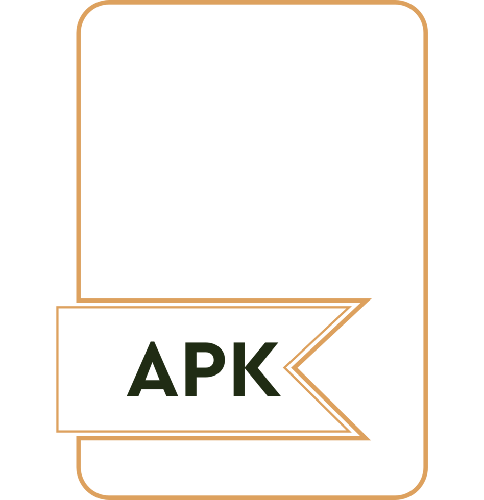 Apk File Format Icon Orange Outline Fill png