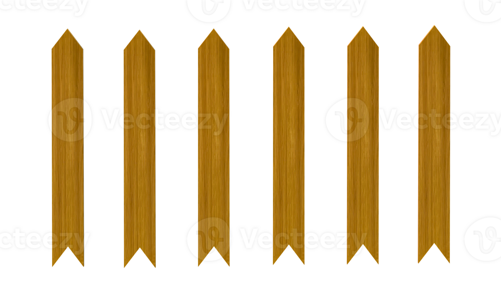 For the illustration, the top of the wooden fence has equal cut ends, transparent background. png