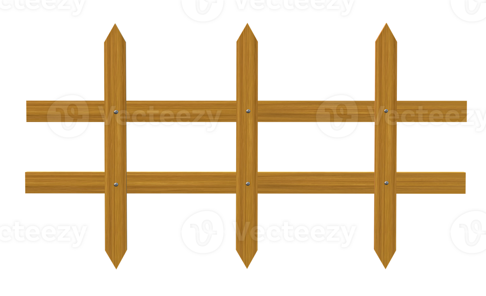 Illustration of a wooden fence with a gap, transparent background. png