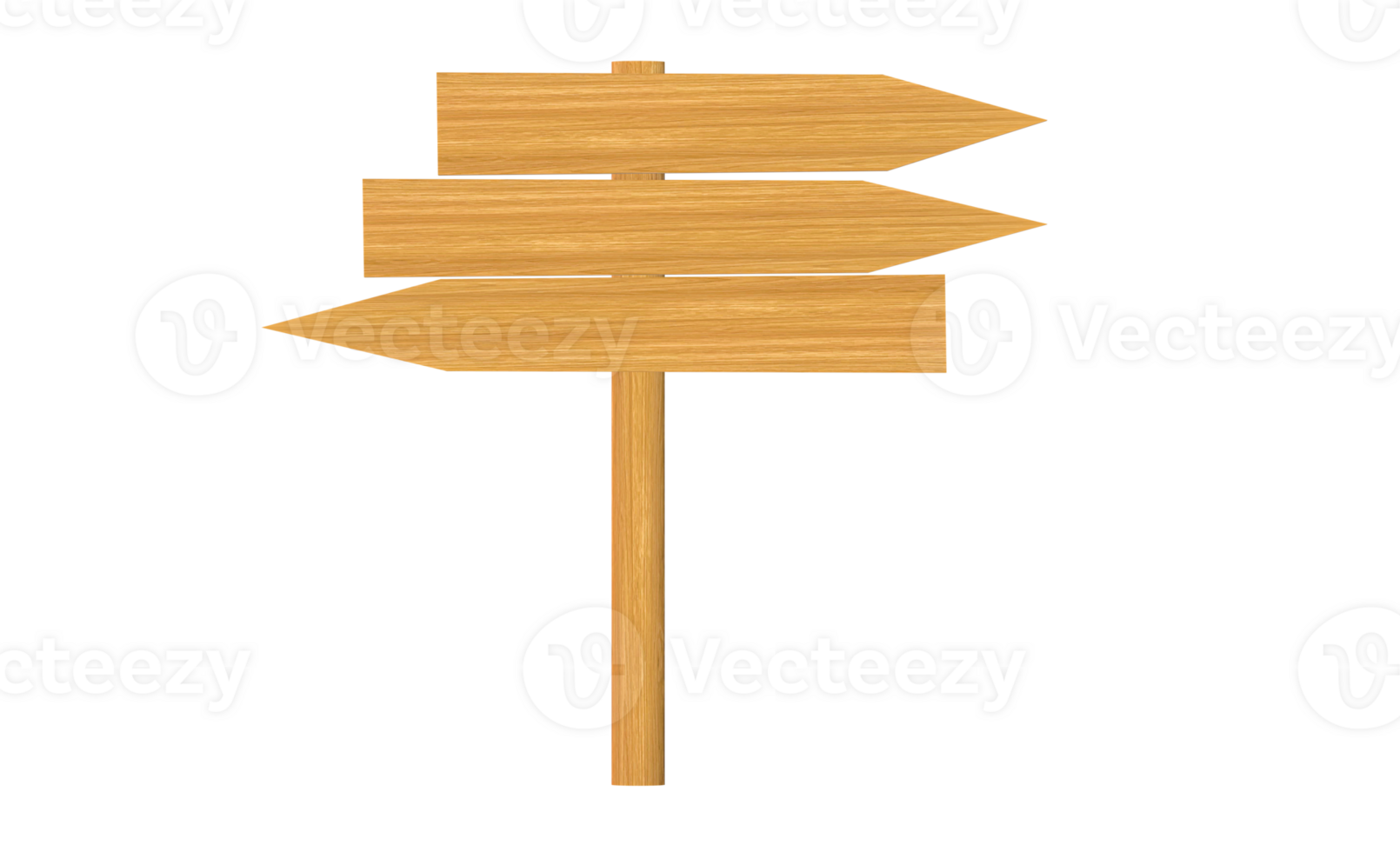 Wooden sign with arrows pointing left 1 right 2, transparent background png