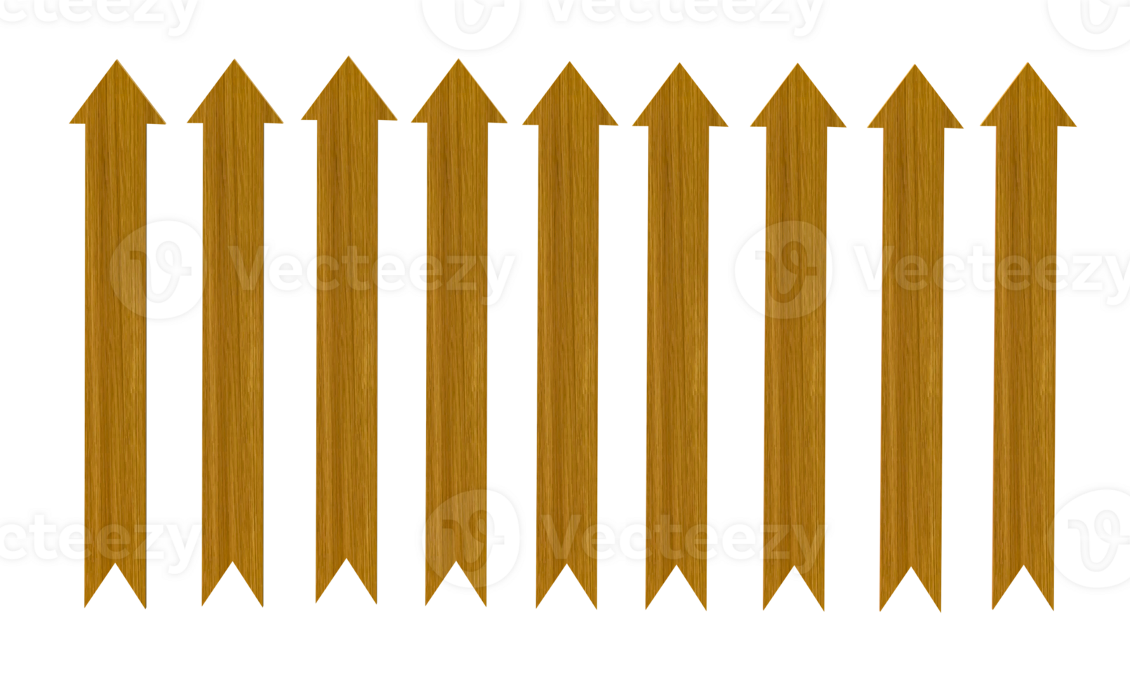 Wooden fence with transparent background png