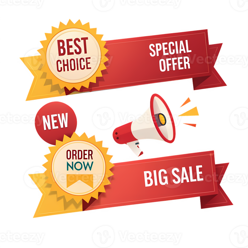 Two banners with the words best choice and special offer png