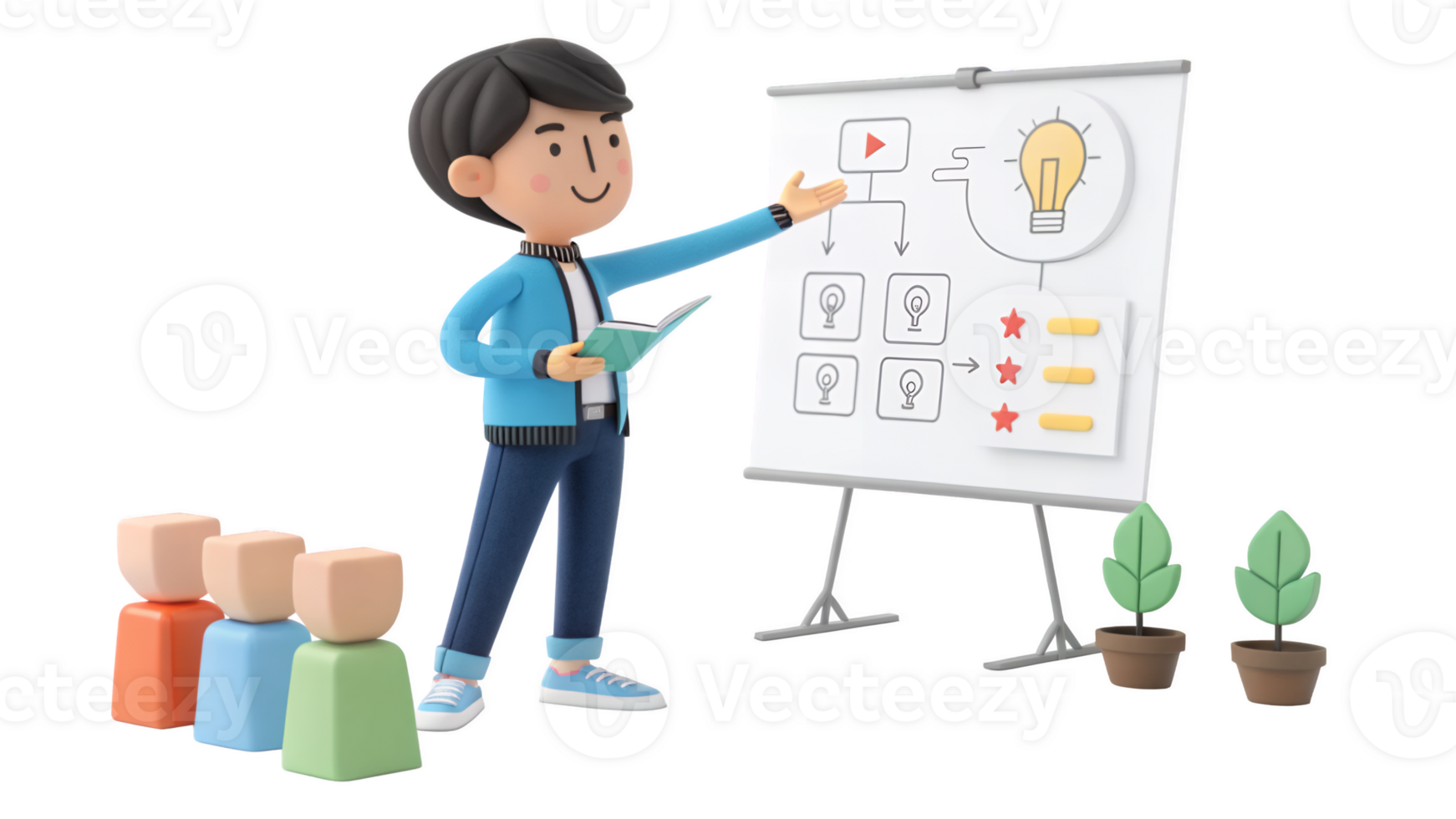 A man is giving a presentation on a whiteboard png