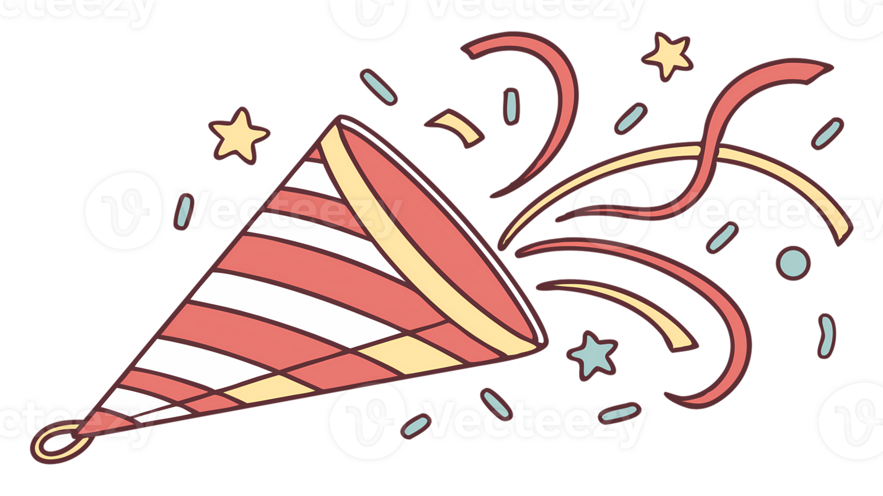 A party hat with confetti and stars png