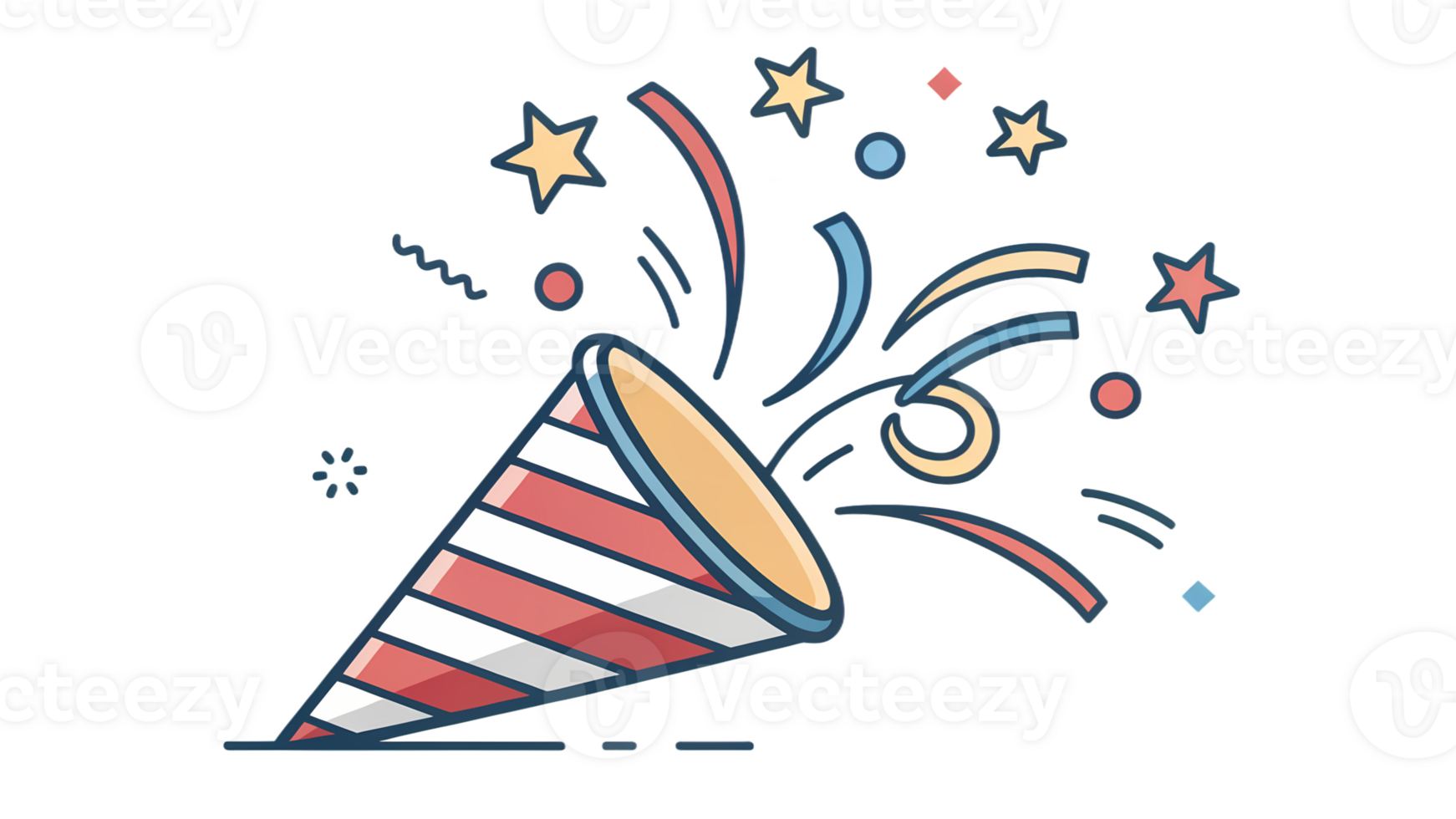A party hat with stars and stripes on it png