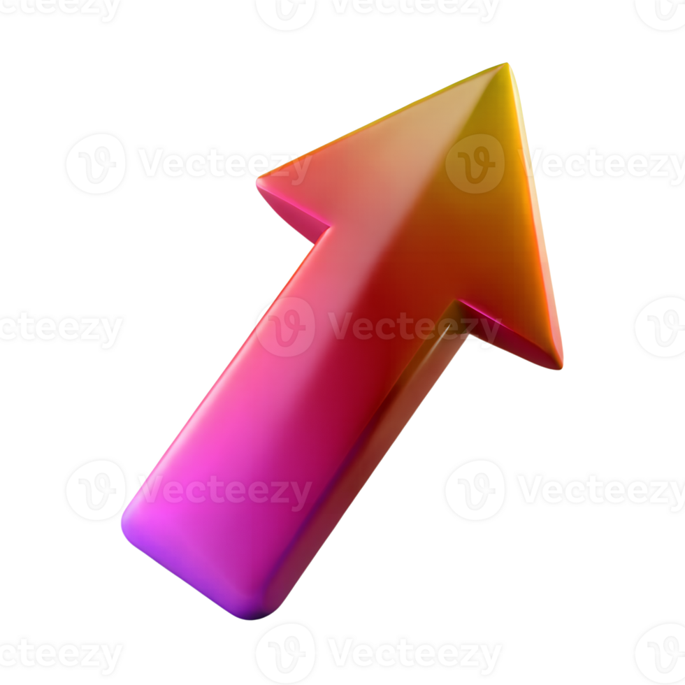 3D Glossy Up Arrow png