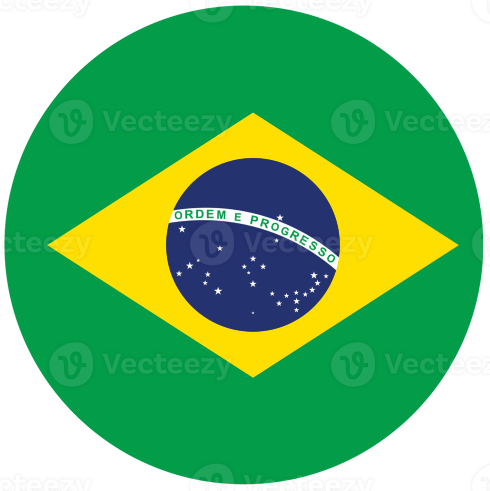 Circular icon of the Brazil flag png