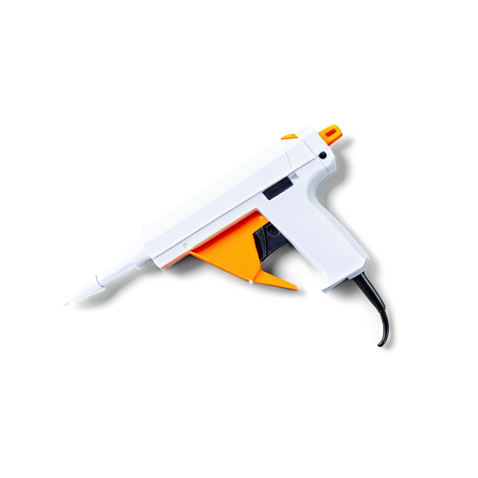 Compact Hot Glue Gun with White and Orange Color Scheme png
