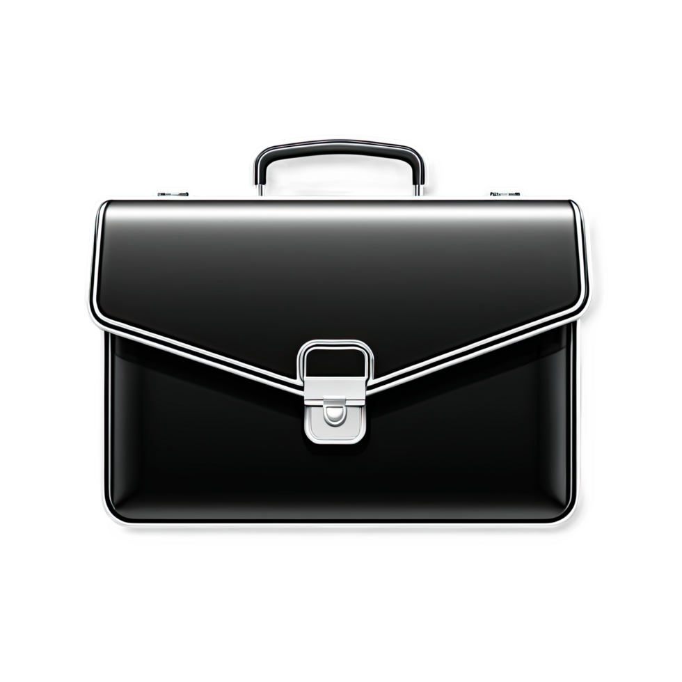 Black Business Briefcase with Handle and Lock png