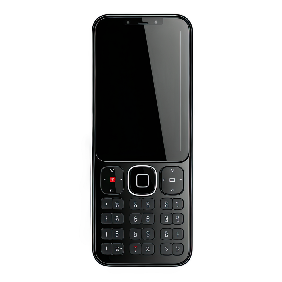 Classic Keypad Feature Phone with Compact Black Design png