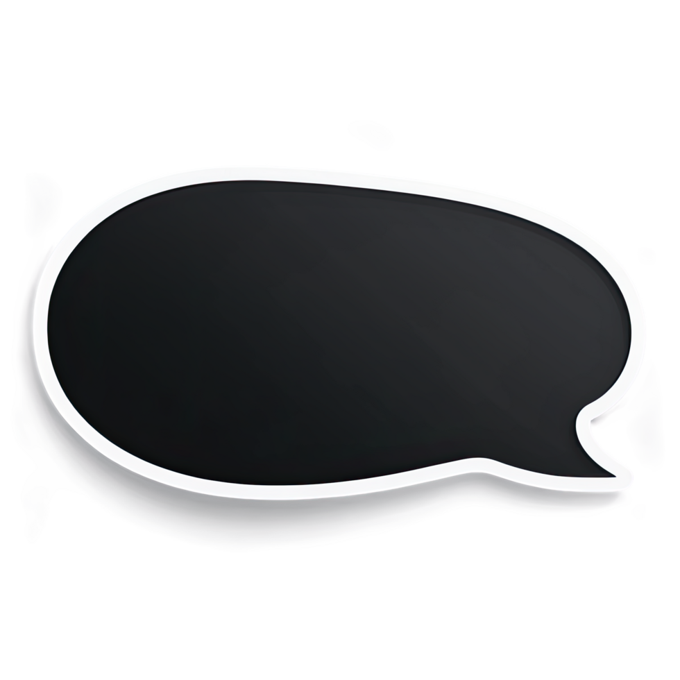 Black Speech Bubble Icon in Comic Style with Smooth Curves png