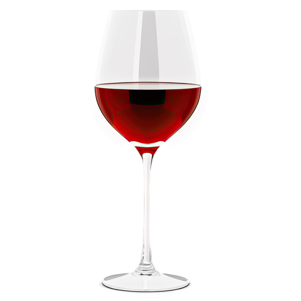 Elegant Wine Glass with Red Liquid on Transparent Stem png