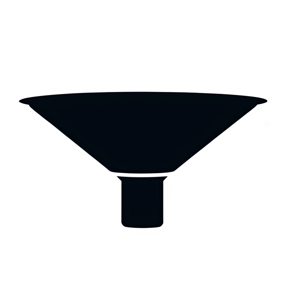 Black Funnel Icon for Pouring or Filtering Liquids png