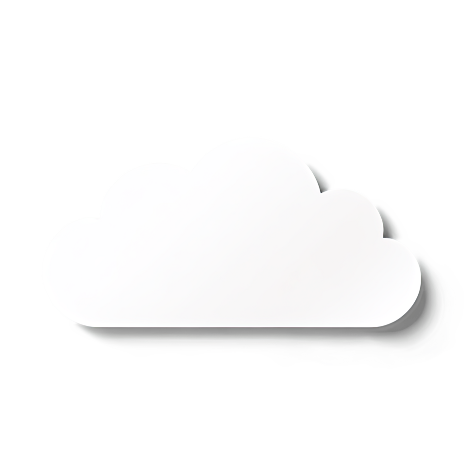 Minimal White Cloud Icon in Flat Style with Shadow png