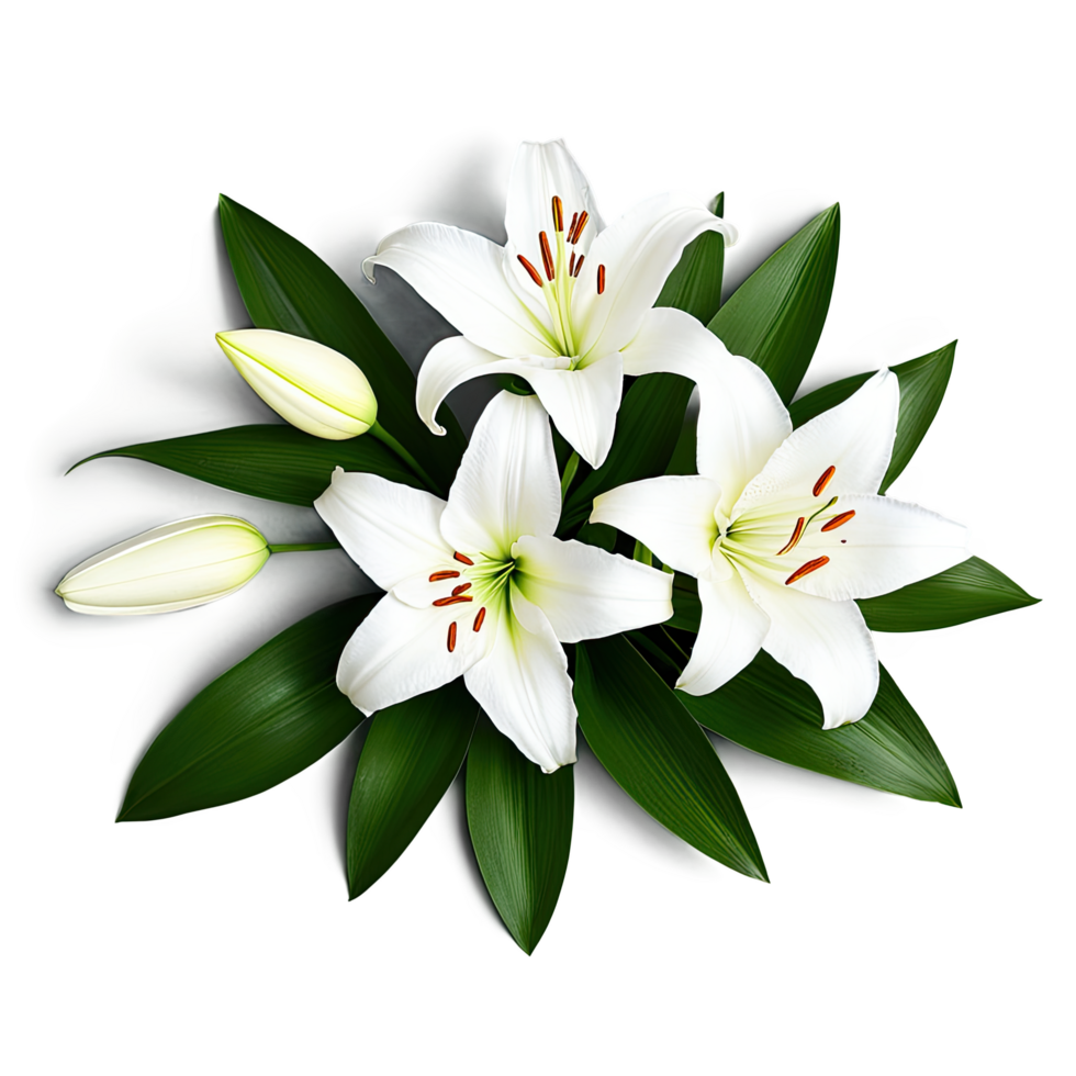 Lush Bloom White Lily Elegance png