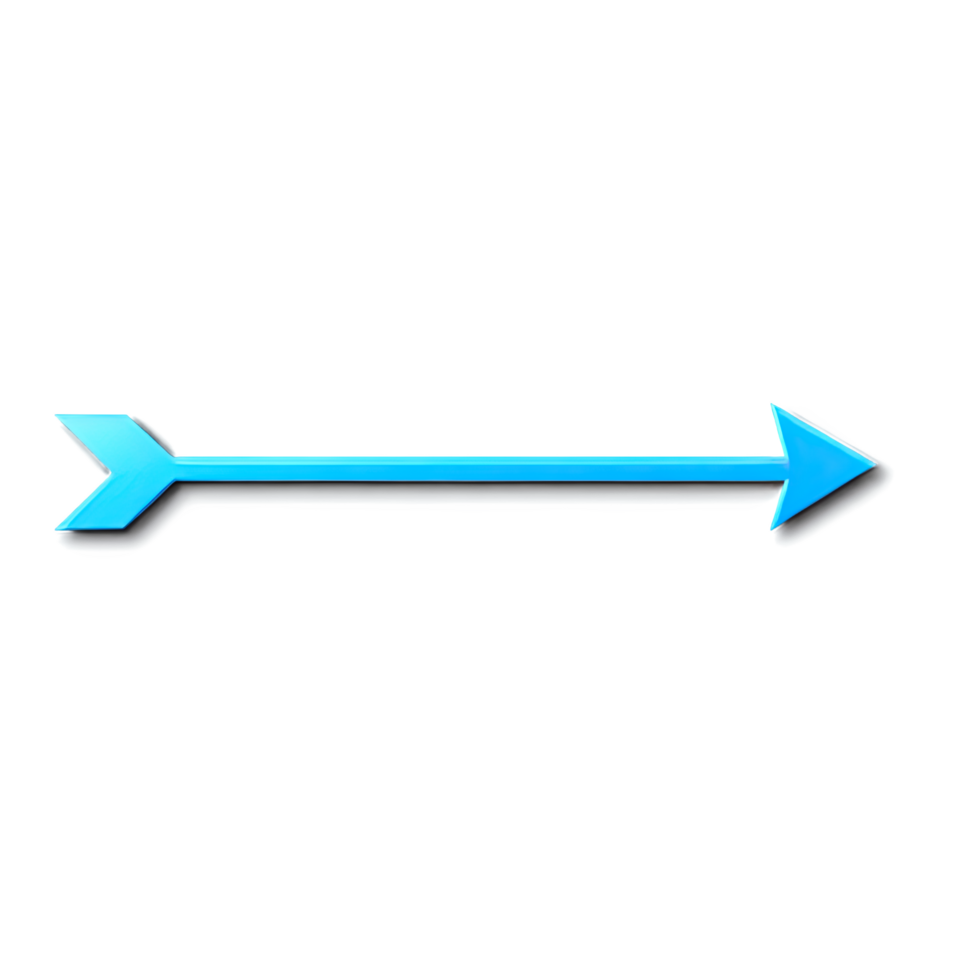Blue Directional Arrow Pointing Right on Clean Background png