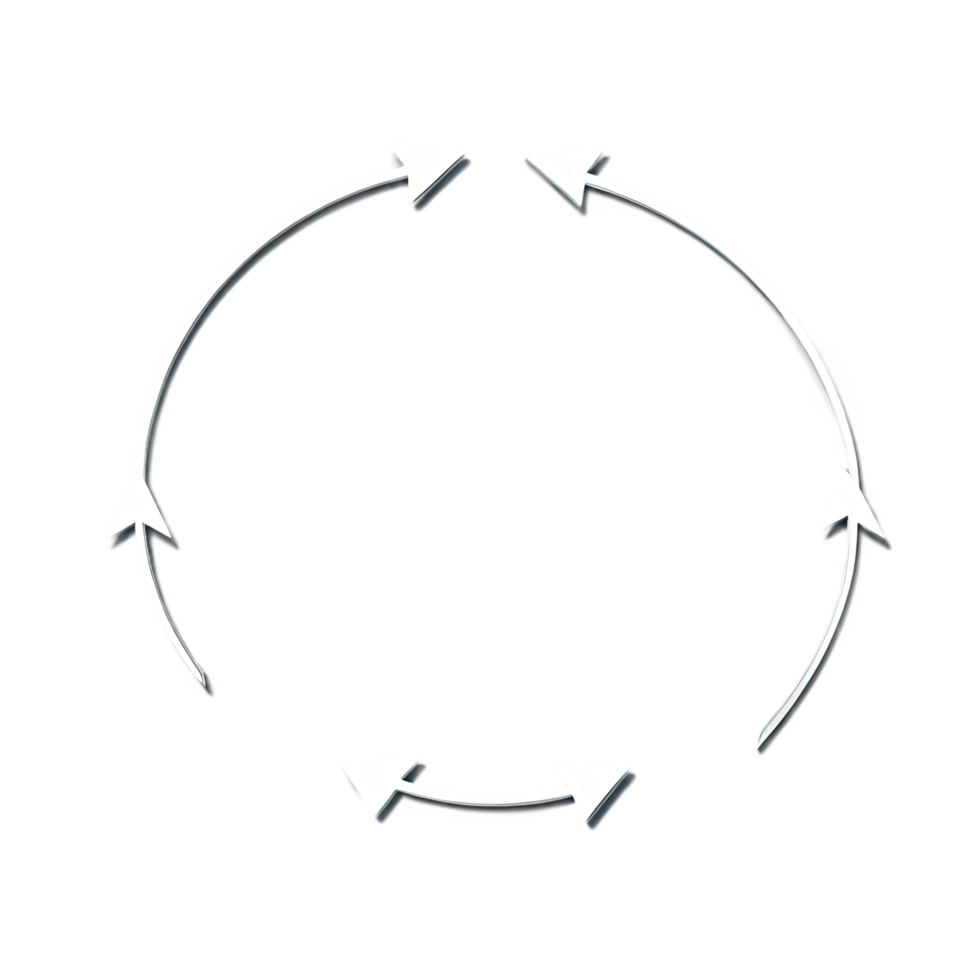 Circular Arrow Flow Symbol Representing Repeat or Sync Process png