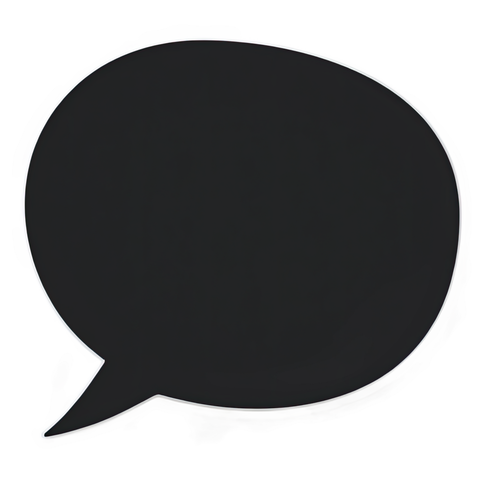 Black Speech Bubble Icon with Tail for Chat or Dialogue Concept png