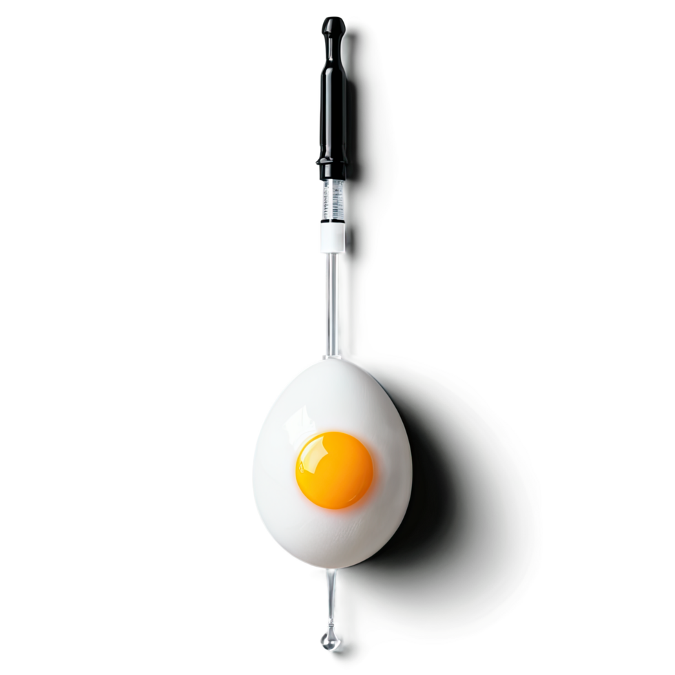 Egg Yolk Suspended on Fork in Minimalist and Isolated Design png