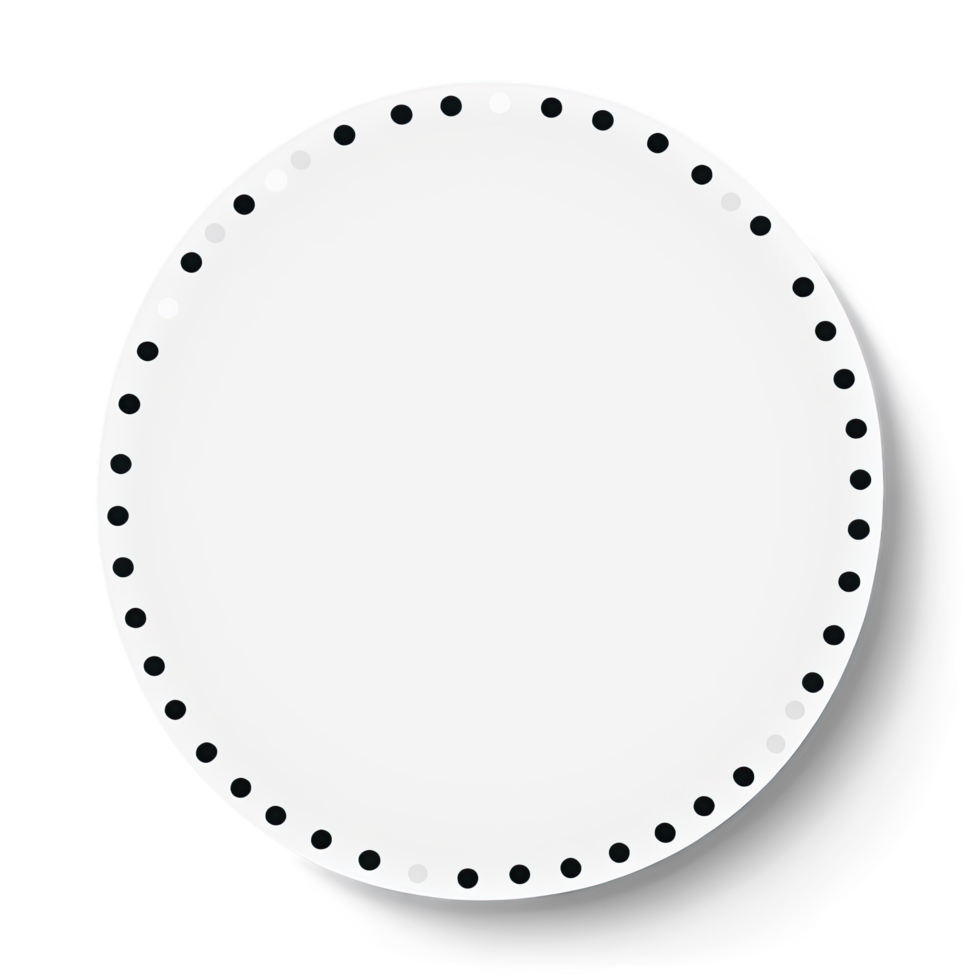 White Circular Object with Black Dotted Border on Transparent Background png