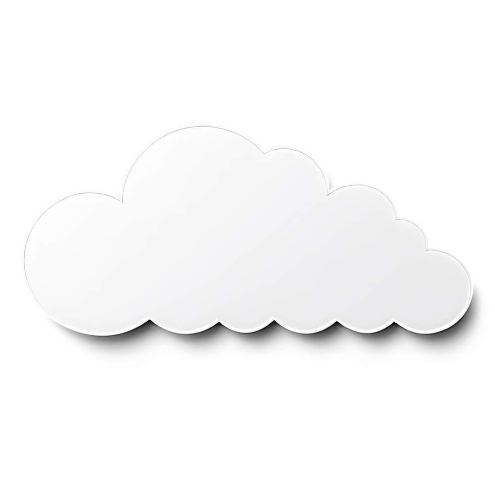 White Cloud Icon in Simple Flat Design png