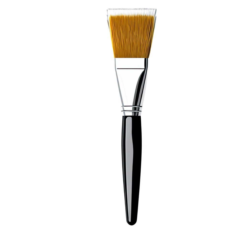 Golden Paint Brush with White Bristles png