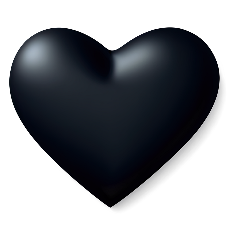 Black Heart Symbol with Bold Shape png