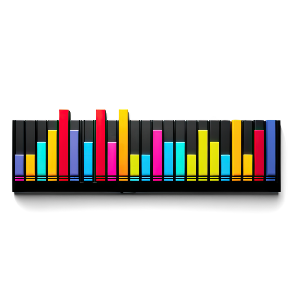 Colorful Bookshelf with Vertical Books png