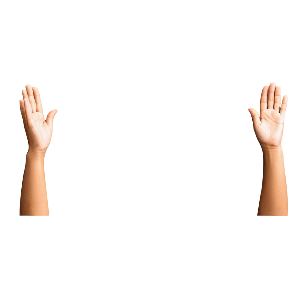 Pair of Raised Hands in Celebration Gesture png