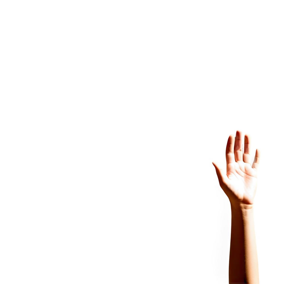 Raised Human Hand Symbol with Neutral Skin Tone png