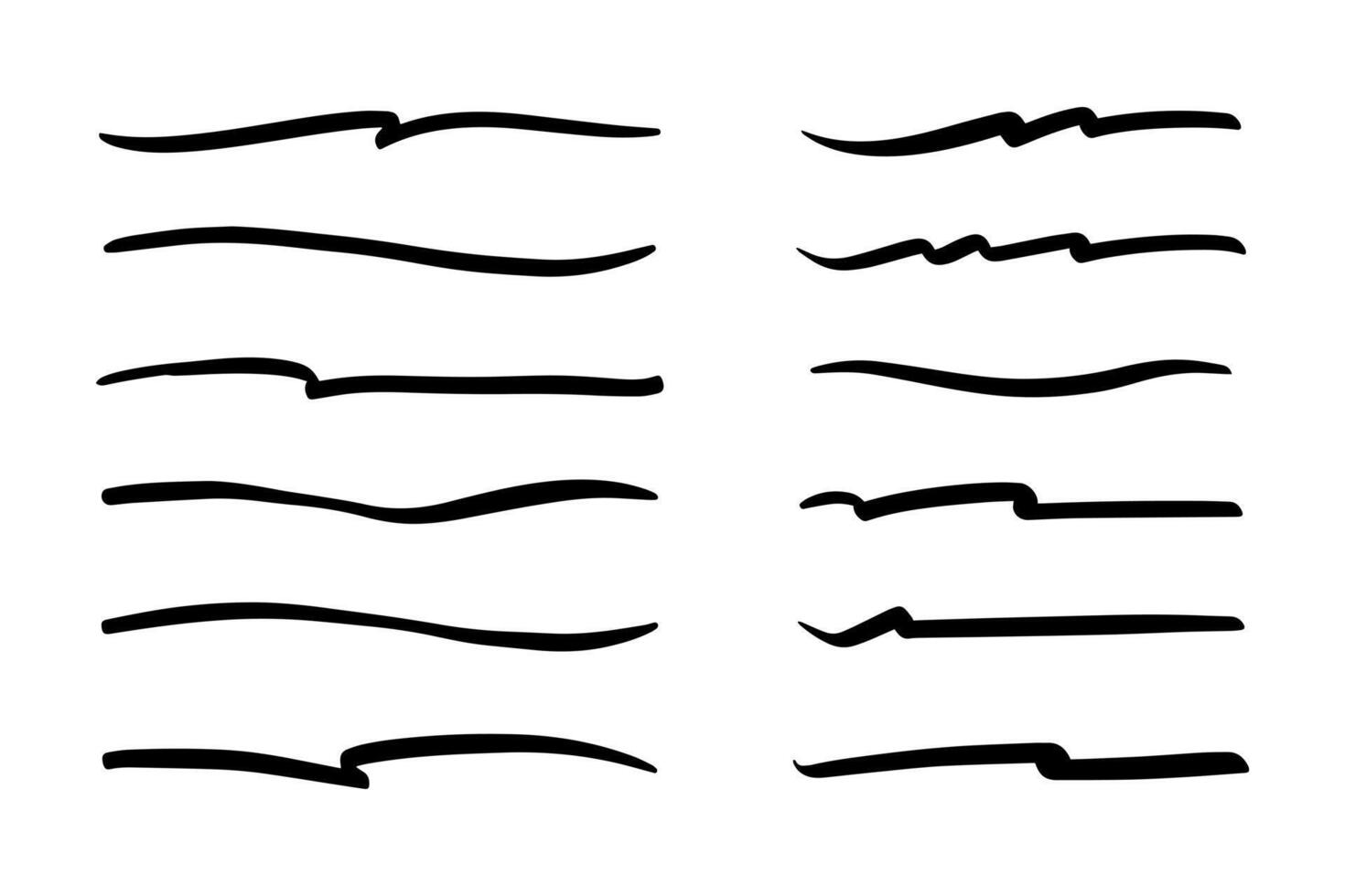 Collection of Hand-Drawn Underline Strokes and Lines vector