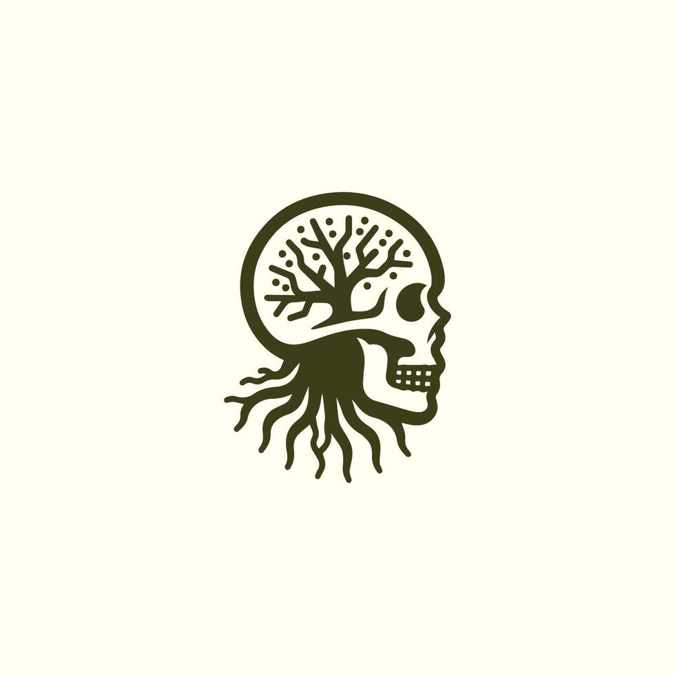 Skull Roots Logo vector