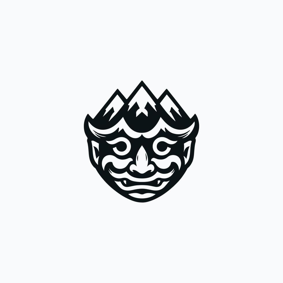 Mountains Devil Mask Logo vector