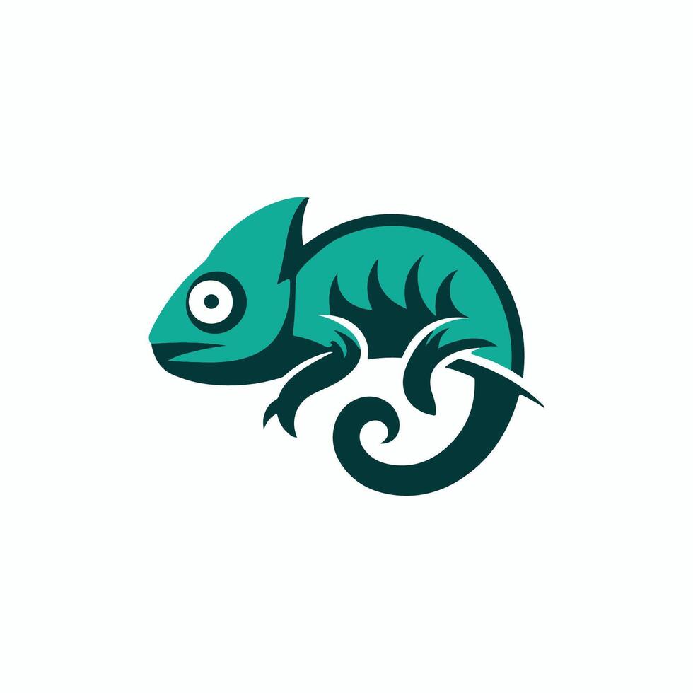 a green lizard with a long tail on a white background vector