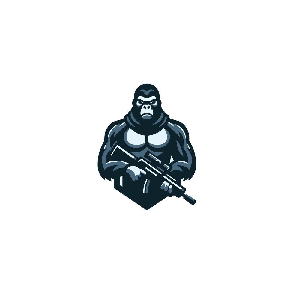a gorilla with a gun in his hand vector