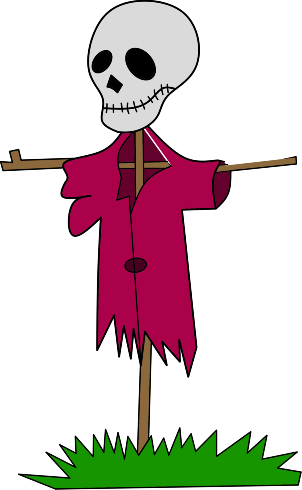 Skull Scarecrow illustration design png