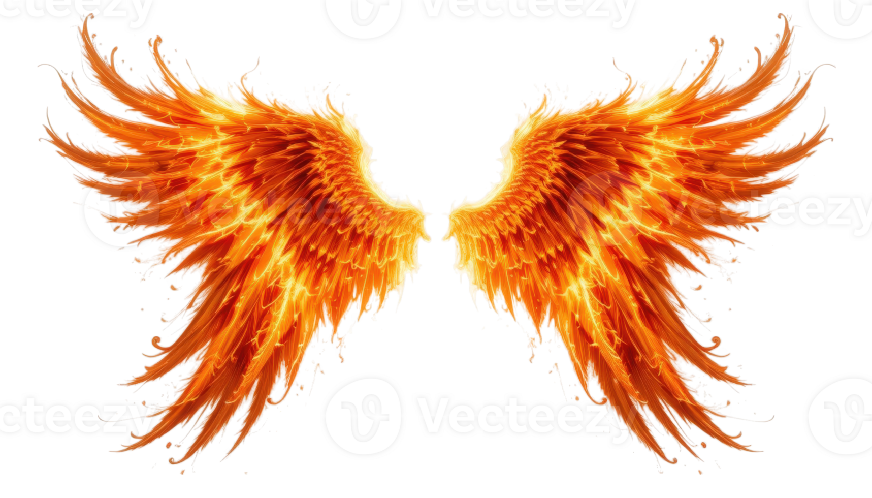 Fiery wings with transparent background create stunning visual effect that captivates viewer imagination and evokes sense of freedom and power. png