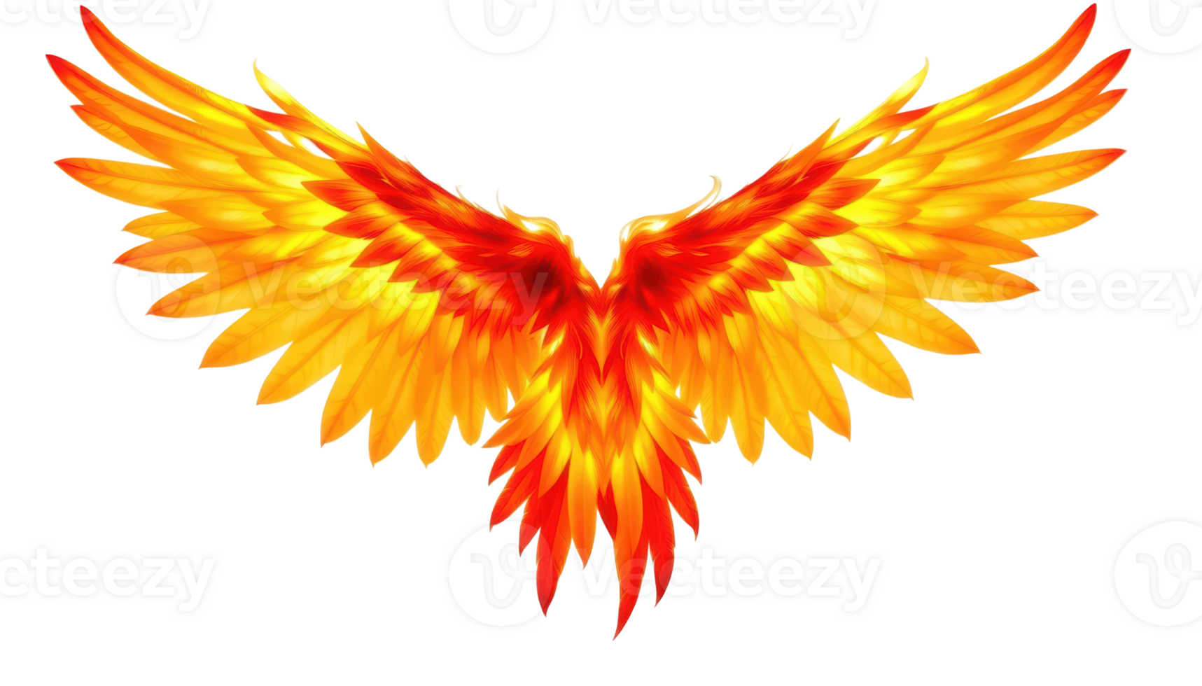 stunning wing design featuring vibrant colors of red and yellow, creating transparent background that enhances its beauty and elegance. This artwork symbolizes freedom and strength. png