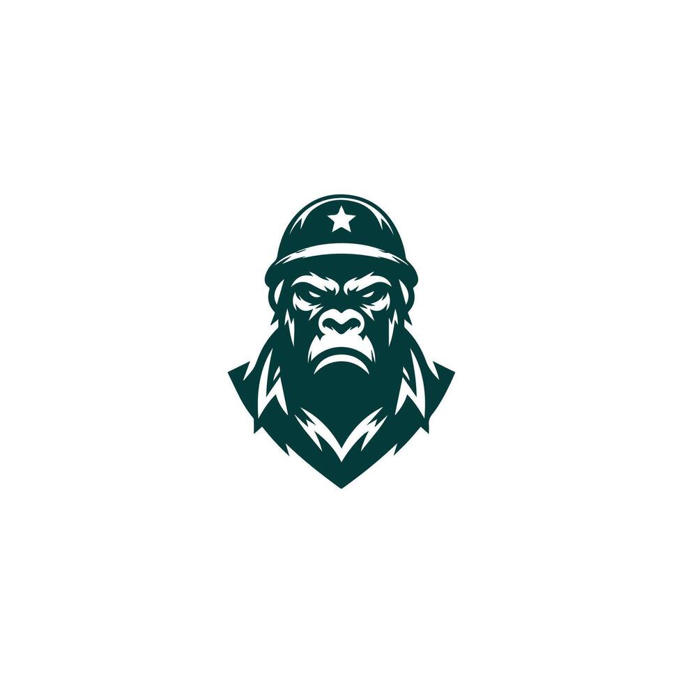 a gorilla head with a star on it vector