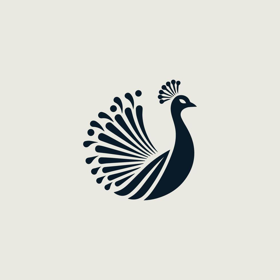 peacock black and white logo for a company vector