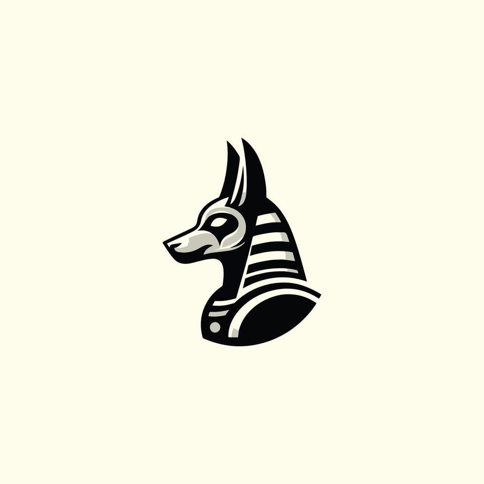 anubis logo with an egyptian head vector