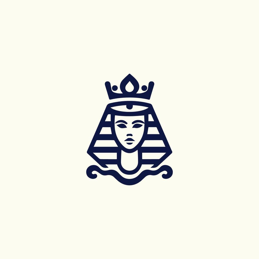 the egyptian pharaoh logo is shown in a simple design vector