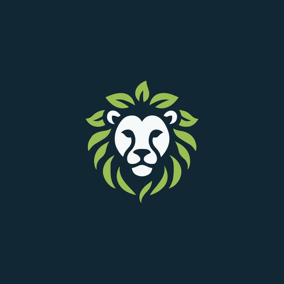 nature lion head logo design vector