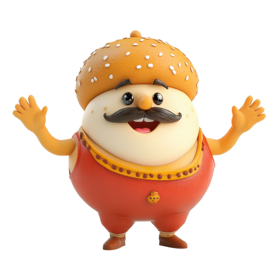 Happy character in colorful costume waving cheerfully in a vibrant setting adorned with festive decorations png