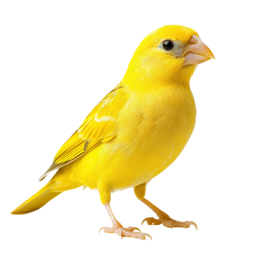 Bright yellow canary perched gracefully on a branch in natural light during midday png