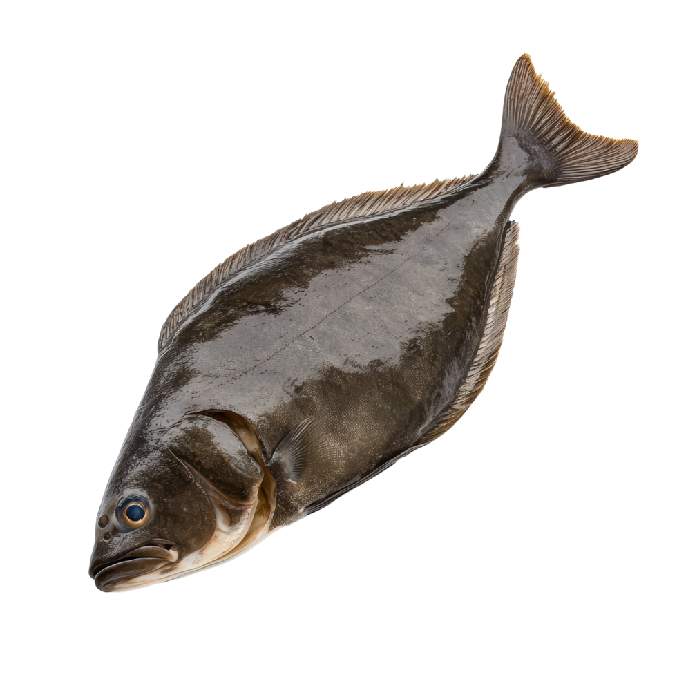 Unique flatfish in pristine condition ready for culinary preparation in a kitchen setting png
